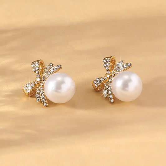 The Pearl Bow — Drop Earrings